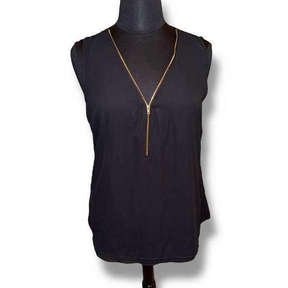 CITY CHIC Sexy Zip Top - Plus 16 (Small) Black / Gold - Picture 2 of 11
